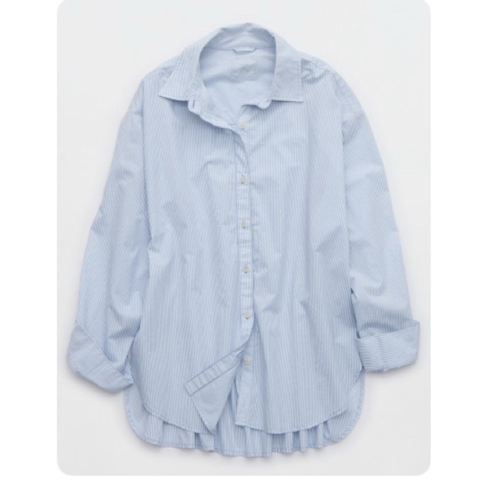 Blue and White Striped Shirt